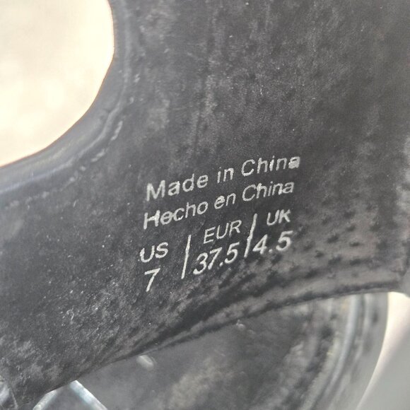 Aldo Fisherman Sandals Sz 7 Black Leather Grunge Goth Strappy Caged Chunky Lug - Picture 8 of 12